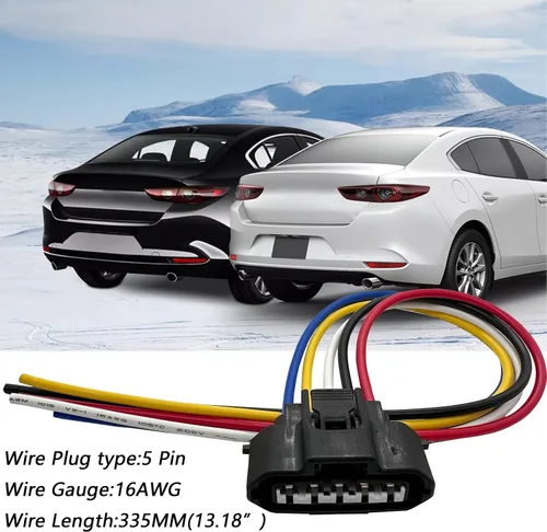 Vista 6 de 5 pines MAF medidor de flujo de masa de aire Conector conector arnés de cableado Enchufe de coleta para Lexus Mazda Mercury Toyota Volvo reemplazado