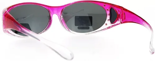 Vista 4 de The Overstock - Gafas de sol polarizadas para usar sobre gafas Morado Rosa Gris-8866 S