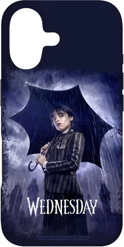 Vista 32 de Funda para iPhone 16 Wednesday con paraguas Nevermore Academy Photo Portrait