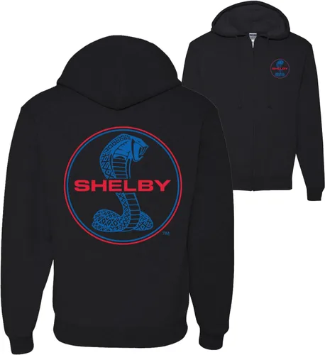 Vista 8 de Wild Bobby Shelby Cobra USA Logo Emblema Powered by Ford Cars and Trucks Sudadera con capucha y cremallera delantera y trasera