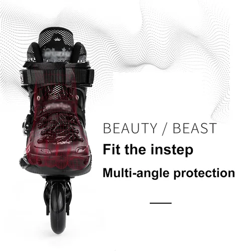 Vista 5 de Patines de ruedas – Patines profesionales en línea para hombres y mujeres, cuchillas ajustables de una sola fila, patines de fibra de carbono