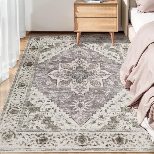 Vista 387 de SERISSA - Tapetes florales vintage, antideslizante, lavable, pequeño, ultrasuave, bohemio, de pelo bajo, para entrada, interiores, habitación