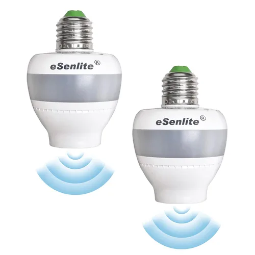 Vista 9 de Adaptador de enchufe de luz con sensor de movimiento de radar inteligente, complemento atornillado E26/E27, del atardecer al amanecer, radar