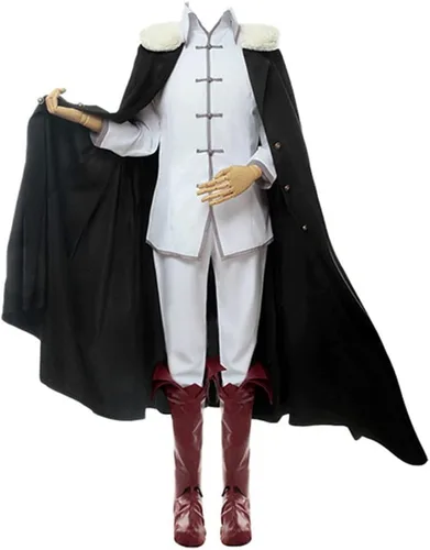 Vista 3 de Disfraz para cosplay de Fiodor Dostoievsky, uniforme para cosplay, capa blanca con peluca, Halloween