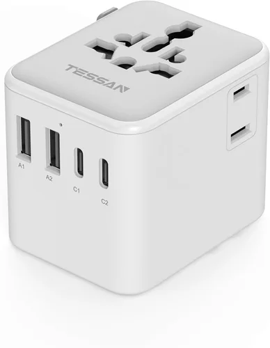 Vista 12 de TESSAN Adaptador de viaje universal, adaptador de corriente internacional Gris-20W