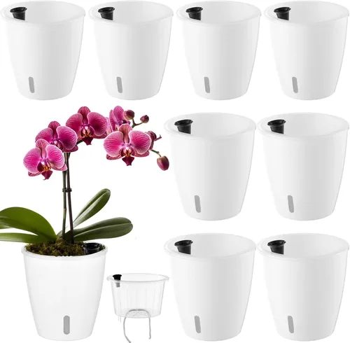 Vista 21 de Macetas transparentes de riego automático para plantas de interior, paquete de 3 macetas de riego automático de 6.7 pulgadas, macetas transparentes