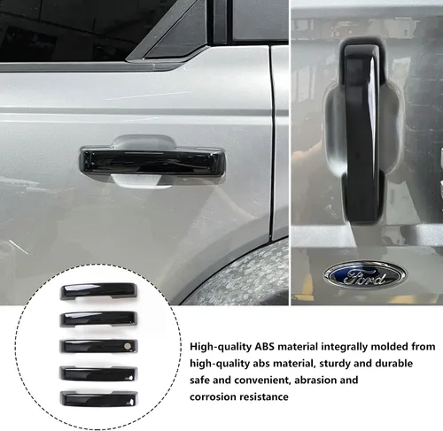 Vista 4 de sukemichi Cubierta de manija de puerta negra para Ford Bronco 4 puertas con Negro