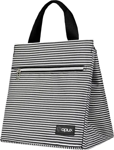 Vista 11 de opux Bolsa de almuerzo tipo tote para mujeres, lonchera aislada tipo tote para niñas, niños, adultos, escuela y trabajo, bolsa de almuerzo