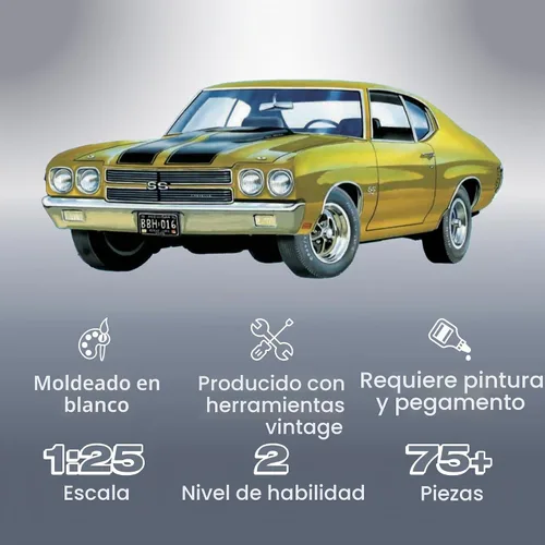 Vista 2 de AMT 1970 Chevy Chevelle SS 2T Kit de Modelo a Escala 1:25
