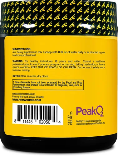 Vista 3 de PrimaForce Peak O2 (4.23 oz) 0.07 oz por porción, mezcla de hongos