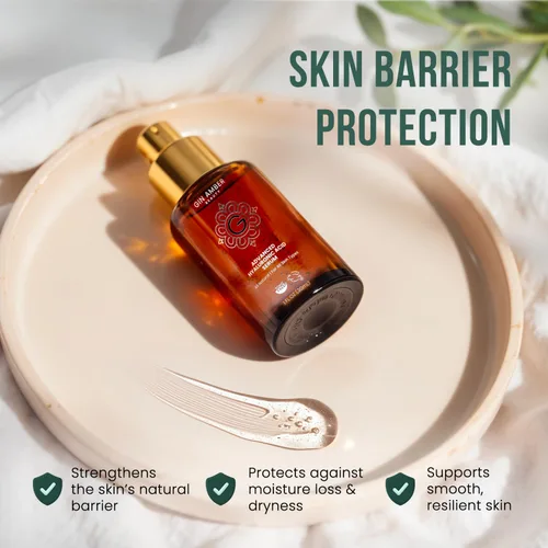 Vista 3 de Suero de ácido hialurónico para rostro de 1 fl oz, Suero facial hidratante para piel de aspecto más plumper, potenciada por la humedad - Gin Amber