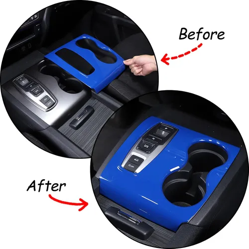 Vista 4 de Cubierta del panel de la palanca de cambios para Honda Pilot 2016-2022/Ridgeline 2020-2023/Passport 2019-2023, accesorios de plástico ABS para Azul