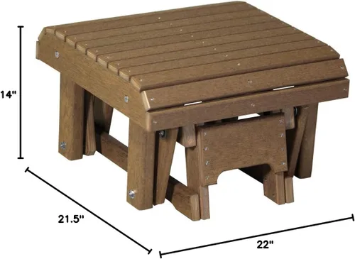 Vista 8 de LuxCraft Poly Glider - Reposapiés otomano (caoba antigua)