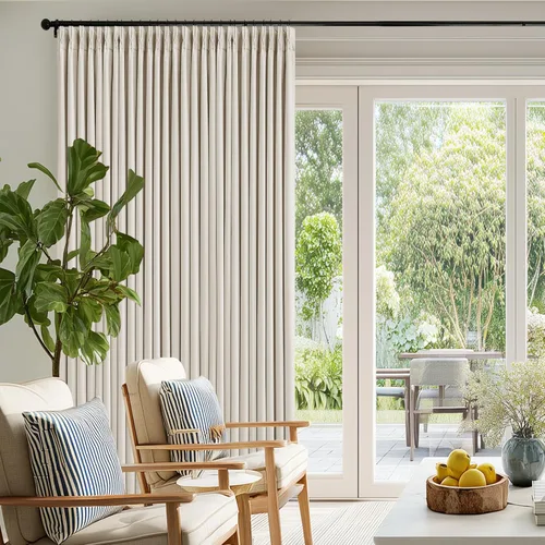 Vista 136 de Juego de 2 paneles de cortinas plisadas negras de 80 pulgadas para sala de estar, cortinas plisadas de lino con forro de 80 pulgadas de largo, 100%