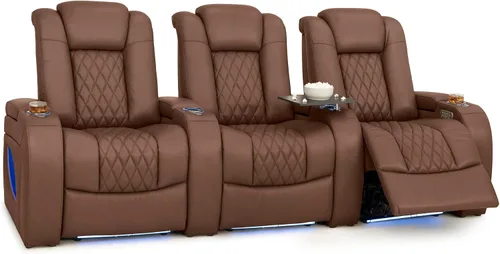 Vista 101 de Seatcraft Asientos de cine en casa Virtuoso LT Tawny Single reclinable Leonado