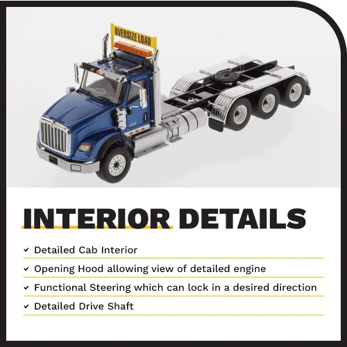 Vista 3 de 1:50 International HX620 SBFA Day Cab Tridem - Azul Metálico - Diecast Masters - 71010