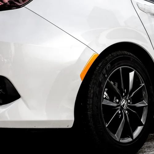 Vista 7 de muekzru 2 unidades de calcomanías reflectantes para marca lateral de parachoques de coche, accesorios exteriores automotrices para reflector