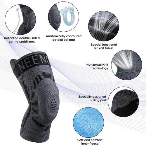 Vista 2 de NEENCA Rodillera para niños, rodillera de compresión para niños y niñas. Rodillera para niños y niñas. Rodillera para niños con almohadilla de gel