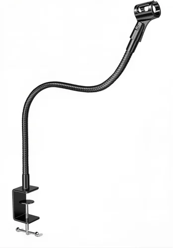Vista 9 de Soporte de micrófono flexible de cuello de cisne de 6 pulgadas con abrazadera de escritorio resistente para podcast, reuniones, conferencias