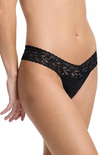 Vista 3 de hanky panky - Tangas de algodón Supima de tiro bajo para mujer Lencería de encaje, bragas de algodón Paquete de 3 o 5 Negro