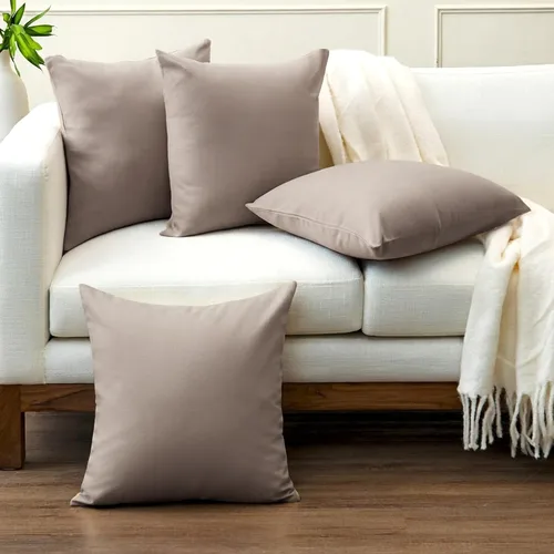 Vista 67 de Encasa Homes - Juego de 2 fundas de almohada, 16 x 16 pulgadas, lona de algodón teñidas, cuadradas, decorativas, para sofá, silla, cama y hogar Azul