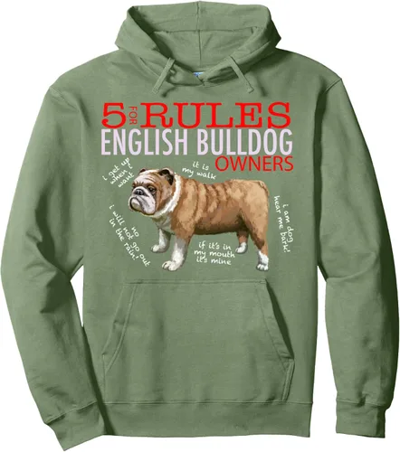 Vista 6 de 5 Reglas para los propietarios de bulldog inglés Sudadera con capucha Negro