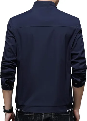 Vista 6 de HaoMay Chaquetas ligeras con cremallera completa para hombre