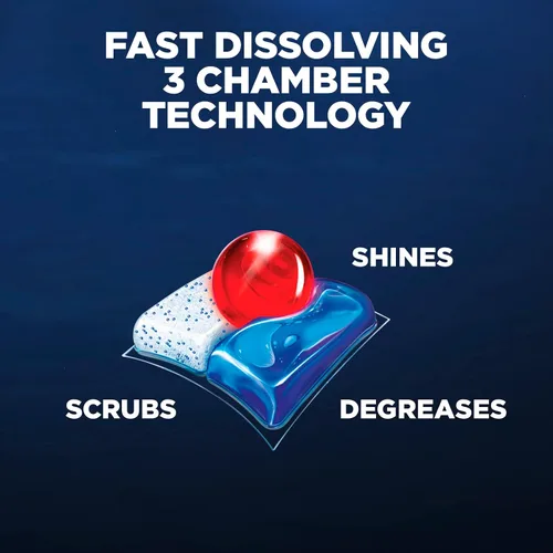Vista 3 de Finish - Quantum con tecnología Activblu - 50 unidades - Detergente para lavavajillas - Powerball - Máxima limpieza y brillo - Tabletas