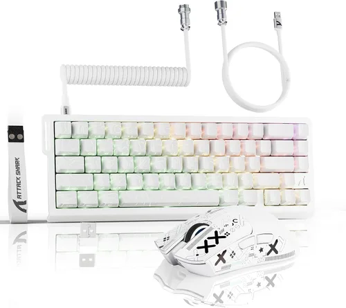 Vista 12 de ATTACK SHARK X11 y X68 PRO HE Combo inalámbrico para juegos, efecto Hall de disparo rápido, interruptor magnético 8K, teclado ultraligero con sensor