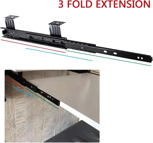 Vista 2 de V3VOGUE 2 piezas de rodamientos de bolas resistentes debajo del escritorio, bandeja para teclado de 12 pulgadas, con tornillos, montaje para colgar