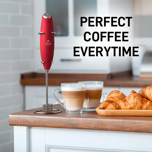 Vista 469 de Zulay Milk Boss Espumador de leche potente manual, hace espuma para latte, batidor para mezclar bebidas, café, miniespumador para capuchino, frappé