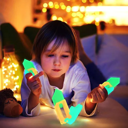 Vista 3 de Juguete para ansiedad impreso en 3D, cuchillo de zanahoria por gravedad, regalos sensoriales para adultos y niños, alivio de ansiedad y estrés