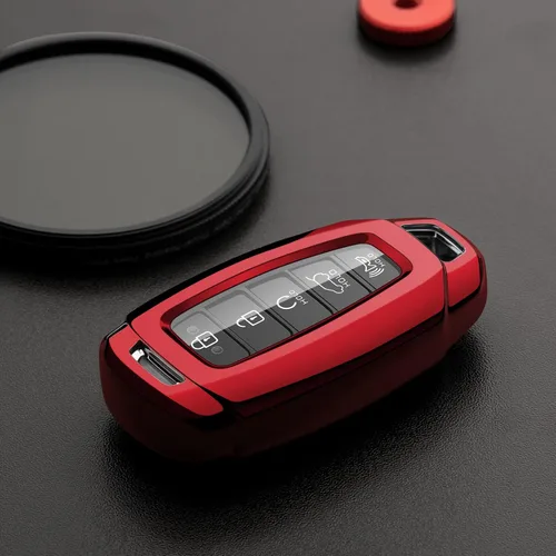 Vista 2 de Funda para llave de coche Hyundai 2024 2021 2022 2023 Accesorios Rojo