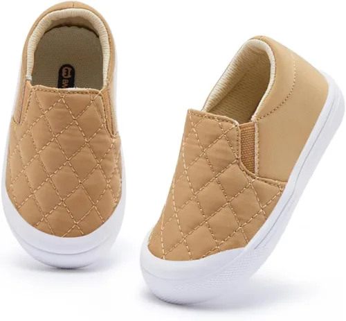 Vista 3 de BMCiTYBM Zapatos de bebé para primeros pasos para niños y niñas, zapatos para 6, 9, 12, 18, 24 meses, color caqui, 12-18 meses, B- Caqui
