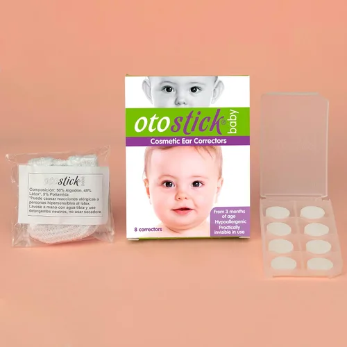 Vista 7 de Otostick Baby – 8 unidades discreto corrector de orejas sobresaliente para bebés con gorro protector para bebé, artículos ortopédicos