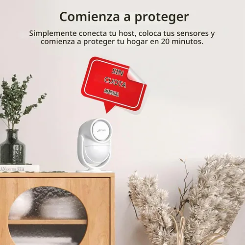 Vista 4 de CPVAN Sistema de alarma para el hogar con sensor de movimiento PIR, WiFi inalámbrico DIY Smart Door/Window Alarm para seguridad del hogar con alerta