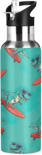 Vista 8 de Cute Funny Dinosaurs Green Stainless Steel Vacuum Insulated Water Bottle 32 Oz, BPA-Free Sport Water Bottle Leakproof Water Bottles
