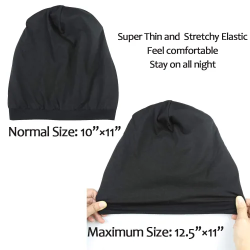 Vista 44 de Alnorm - Gorro con forro de satén y suave banda elástica para hombres y mujeres, talla única Se ajusta a la mayoría