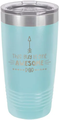 Vista 11 de This Guy Is One Awesome Dad Black Vaso de bebida de 20 oz con pajita Taza de viaje grabada con láser Comparar con Yeti Rambler Idea de regalo