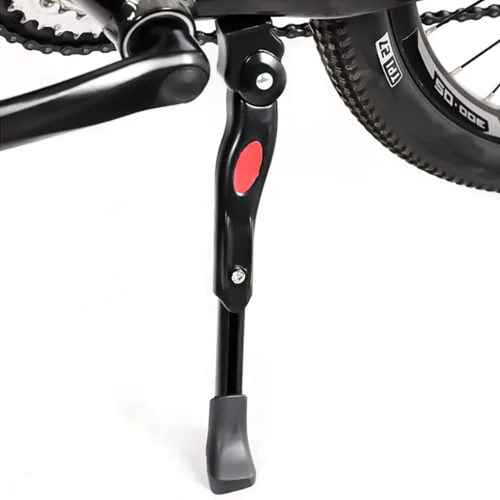 Vista 8 de Mesee Soporte de bicicleta de aleación de aluminio ajustable, soporte lateral para bicicleta, ajuste de 24 pulgadas, 26 pulgadas, neumático