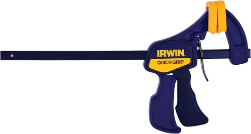 Vista 7 de IRWIN QUICK-GRIP Abrazadera de barra, con una mano, mini, 6 pulgadas (2), 12 pulgadas (2), paquete de 4 (1964748) azul, amarillo