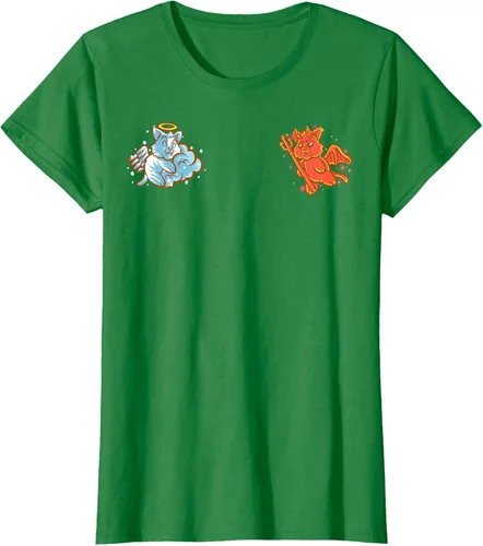 Vista 33 de Camiseta de gato ángel y diablo sentado en tu hombro Nerd Kitten, Negro