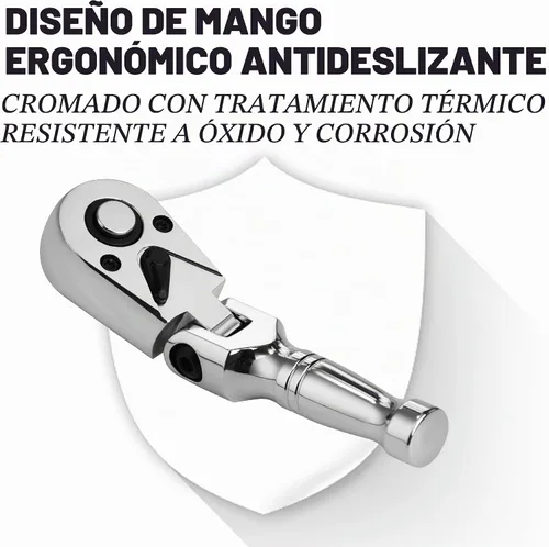 Vista 6 de Trinquete de cabeza flexible de trinquete rechoncho de 1/2 pulgada
