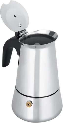 Vista 11 de Cafetera eléctrica del percolador, olla de mesa de café espresso de fondo ancho de acero inoxidable (3.4 fl oz)