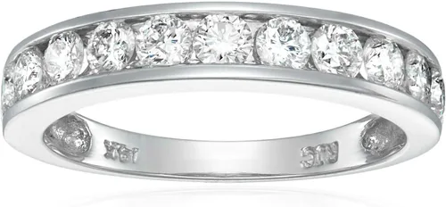 Vista 9 de VIR JEWELS Anillo de boda de diamante blanco de 1 cttw a 2 quilates para mujer, juego de canales de oro de 14 quilates, tamaño 4.5-10