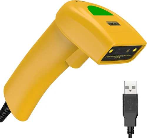 Vista 10 de Symcode Escáner de código de barras USB 1D, lector de código de barras láser CCD con cable de mano compatible con escaneo de pantalla escáner