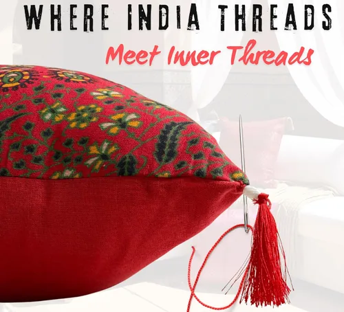 Vista 4 de Juego de 5 fundas de almohadas decorativas bohemias - Cojines decorativos de seda para sofá, sillón y cama - Decoración del hogar de inspiración
