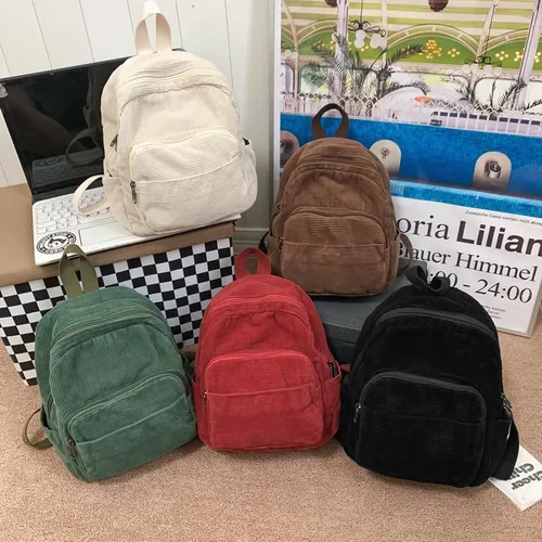 Vista 5 de Mochila pequeña para mujer y mujer, mochila estética, Negro -, Tendencia