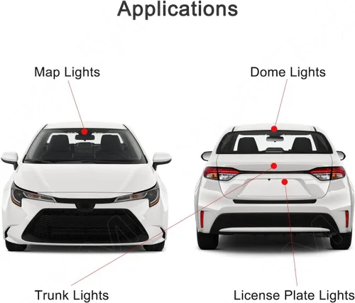 Vista 3 de Xpismii Paquete de 6 piezas de 6000 K Corolla LED de luz interior blanca de repuesto para Toyota Corolla 2003-2012 2013 2014 2015 2016 2017 2018