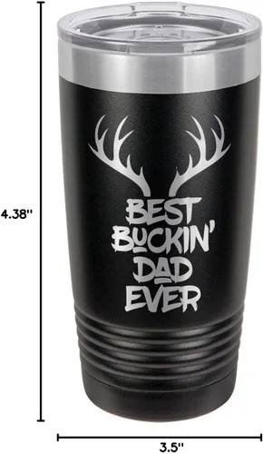 Vista 7 de Best BuCKIN Papá Ever-B - Vaso de bebida con pajita (20 onzas), color negro